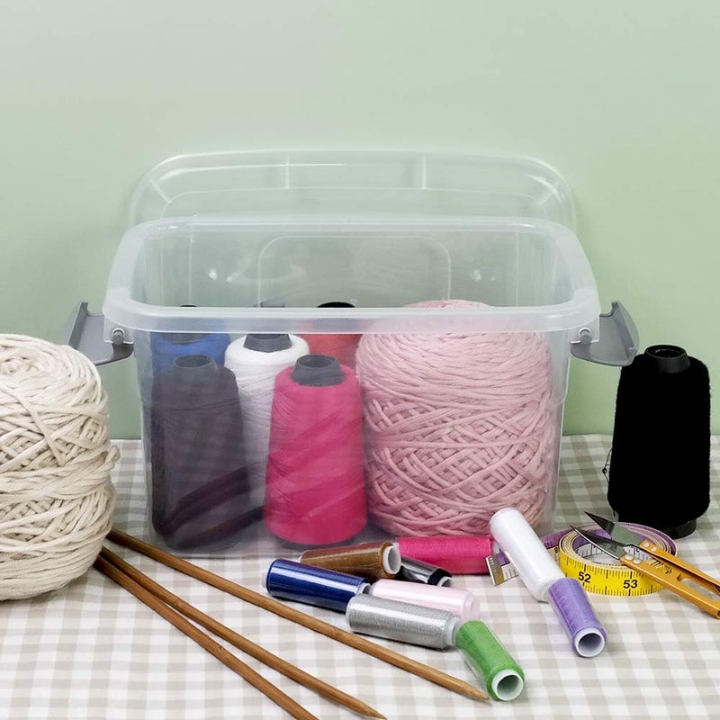 Saedy 5 Quart Latching Box, Great Funtionality Plastic Storage Bin with Lid (6 Packs) - Image 3